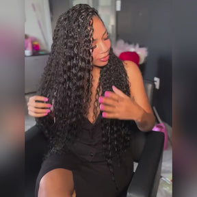 Pizazz Human Hair Boho Braids With Curls 13x6 Full Lace Knotless Boho Box Braided Drawstring Pull Go Wig