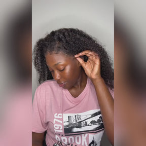 Pizazz Hair Afro Curly unit with 4C Hairline Edge HD Lace Closure With Bleached Knots  250% Density