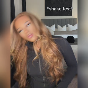 Honey Blonde Highlight Straight 13x6 Full Frontal HD Lace Wig Pull & Go Human Hair Wigs