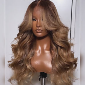 4/27 Highlight Body Wave Glueless Pre-Cut HD Lace Wig | Face-Framing Curtain Bangs