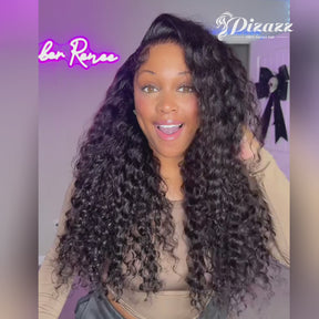 Pizazz Pull & Go Glueless Wig Deep Wave Ready To Go 13×6 HD Lace Human Hair Wig Put It On & Go