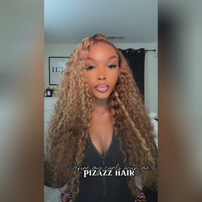 Invisi-Strap Snug Fit 360 HD Transparent Lace  P4/27 Highlight Ombre Color Water Wave Wig Pre Plucked Hair 220% Density