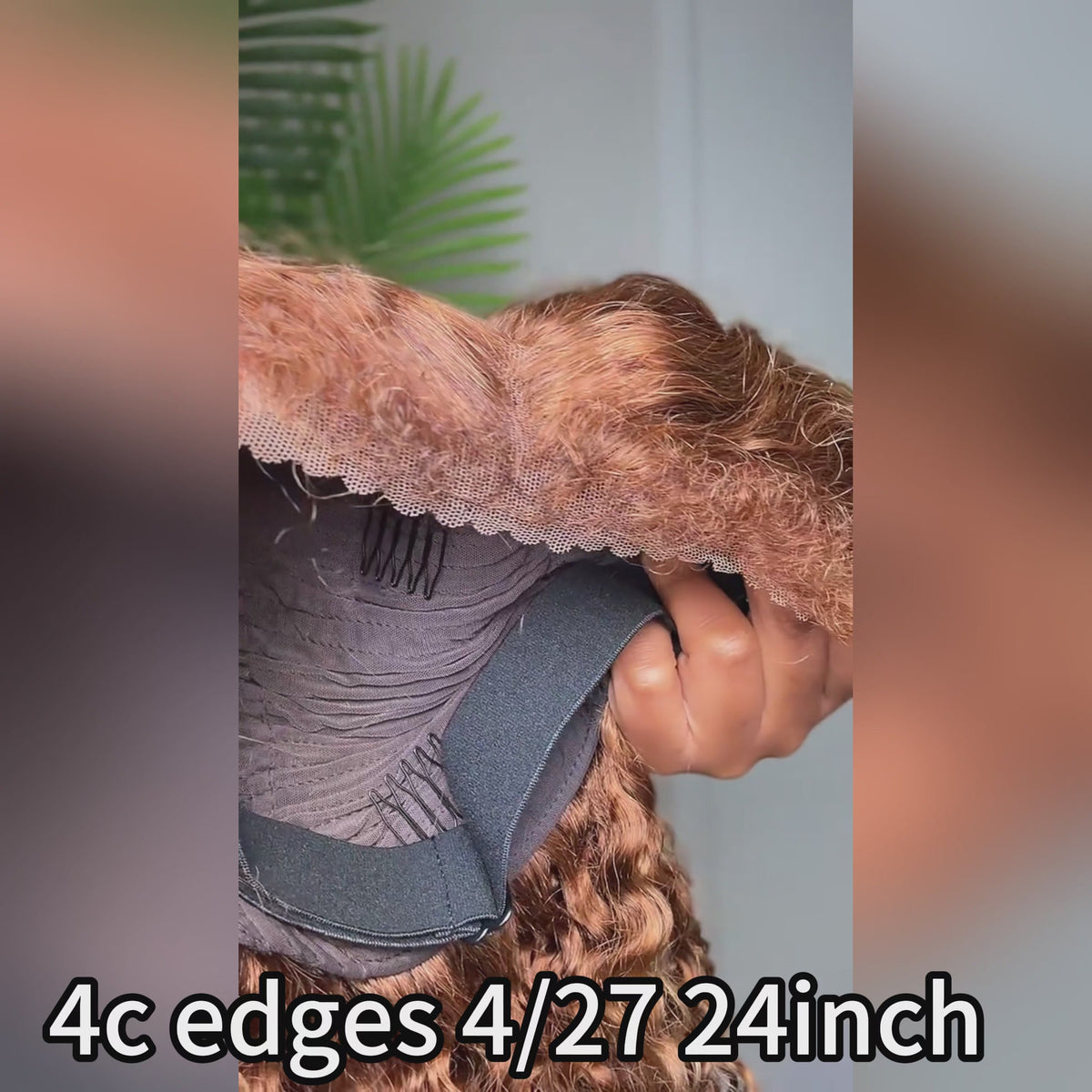 Pizazz 4C Edges Honey Blonde Highlight 4/27 Curly Kinky Edges 13x6 HD Lace Front Wig 100% Human Hair