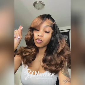 Pizazz T1B-4 Body Wave Full 13x6 Lace Frontal Virgin Human Hair Wigs 250% 12A Grade Human Hair ( 22Inch)