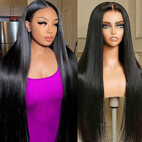 Pull Go 13x6 Straight Glueless Full Frontal Hd Lace Wig Pre-everything Human Hair Wig