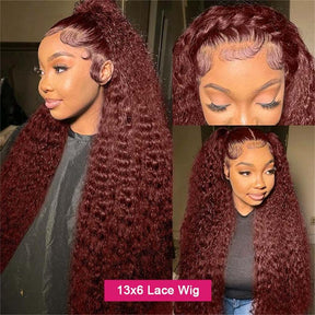 Pizazz Hair- Ginger Orange 13x6/13x4  Water Wave Human Hair Lace Front Wigs 180% 250% Density