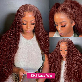 Pizazz Hair- Ginger Orange 13x6/13x4  Water Wave Human Hair Lace Front Wigs 180% 250% Density