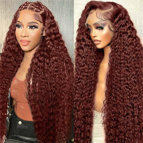 Pizazz Hair- Ginger Orange 13x6/13x4  Water Wave Human Hair Lace Front Wigs 180% 250% Density