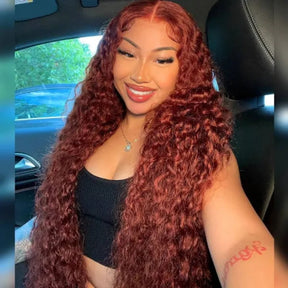 Glueless Water Wave 8x5 Pre Cut Lace Pre Bleached Knots Plucked Hairline 220% Density