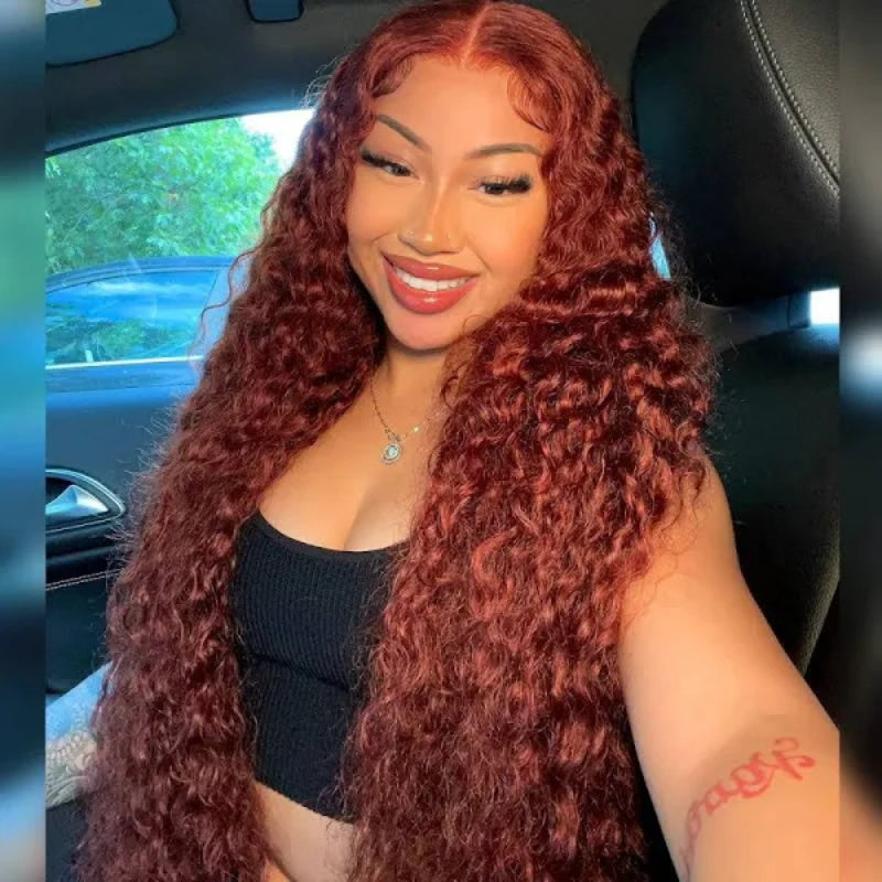 Glueless Water Wave 8x5 Pre Cut Lace Pre Bleached Knots Plucked Hairline 220% Density