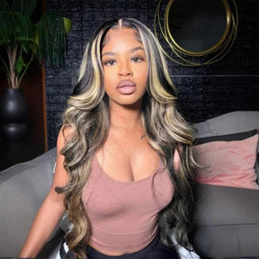 Balayage Highlight 1B/27 Colored 13X6 HD Lace Human Hair Wigs Pre Plucked Hairline 250% Density