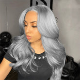 Body Wave Silver Grey Color Wig 13x6 HD Lace Front Wigs For Women