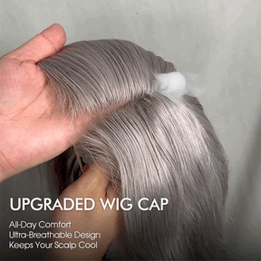 Silver Grey Colored Lace Front Wigs Body Wave Glueless 13*6 HD Lace Human Hair Wigs