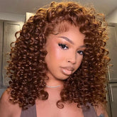 13x6 Lace Frontal Glueless Small Wend Curly Chocolate Brown Pre Cut Wig 280% Density