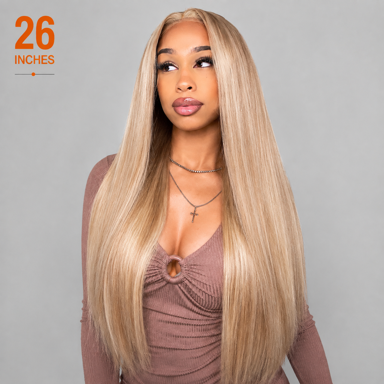 P18/613 Highlights Wig Straight HD Lace Front 13x6 Glueless Pre Plucked Natural Hairline