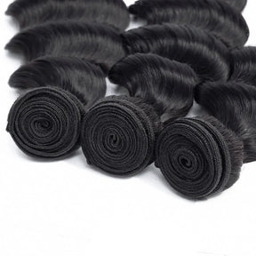 Brazilian Loose Deep Wave Hair 3 Bundles/4 Bundles 12A Unprocessed Virgin Human Hair Weave