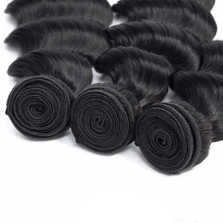 Brazilian Loose Deep Wave Hair 3 Bundles/4 Bundles 12A Unprocessed Virgin Human Hair Weave