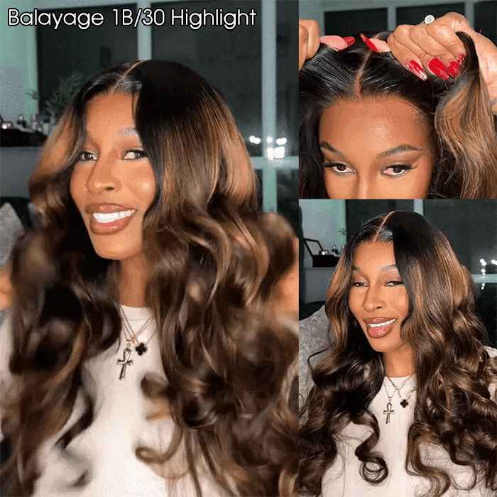 Balayage 1B/30 Highlight Body Wave Wig 5x5 13x6 Pre-everything Glueless HD Lace Wigs