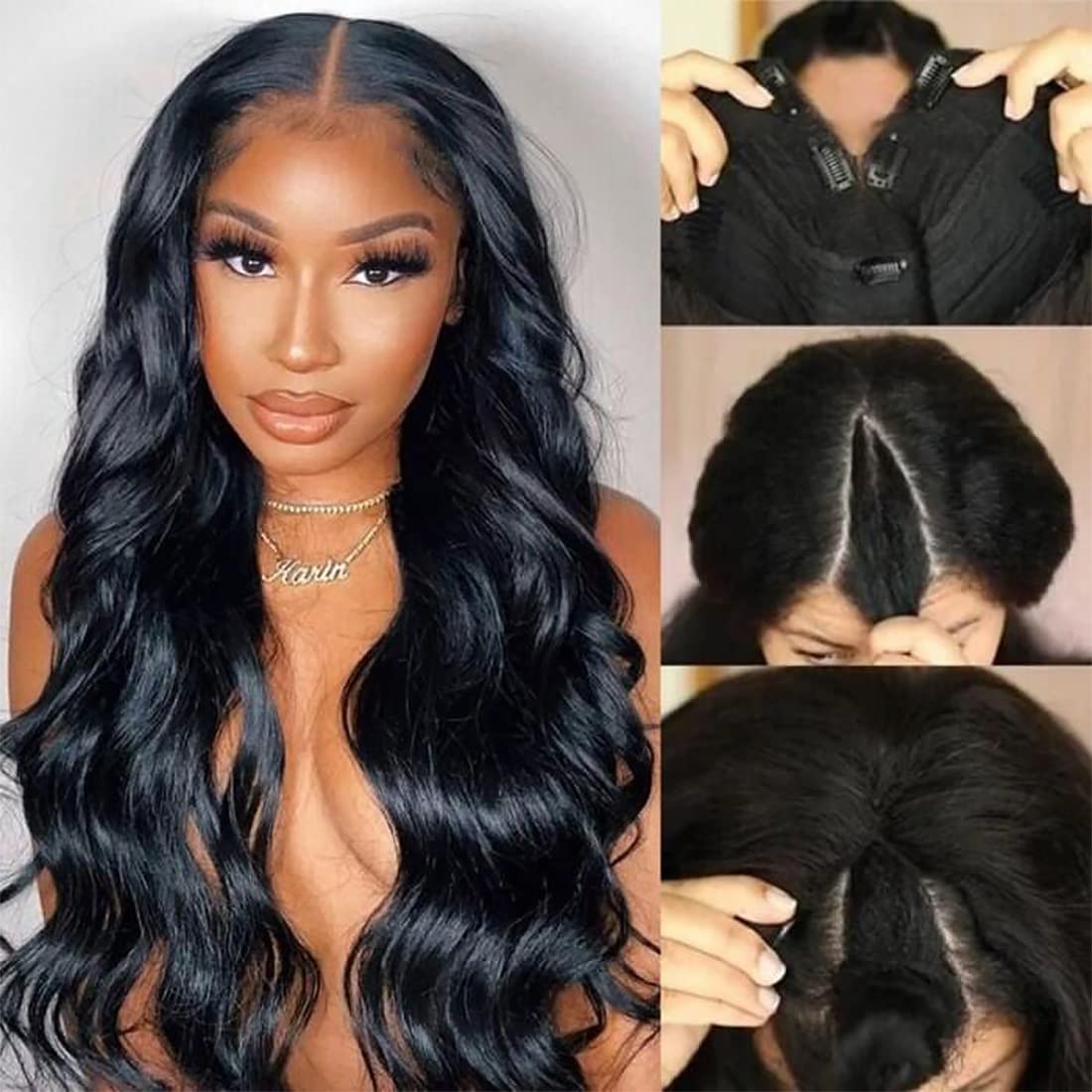 Body Wave Glueless Thin Part Wig V Part Wig Human Hair Wigs
