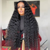 Glueless Water Wave 8x5 Pre Cut Lace Pre Bleached Knots Plucked Hairline 220% Density
