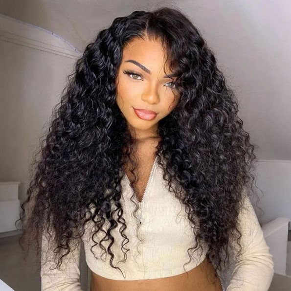 13x6 Full HD Invisible Lace Frontal Wigs Water Wave Human Hair Wigs with Natural Looking Hairline