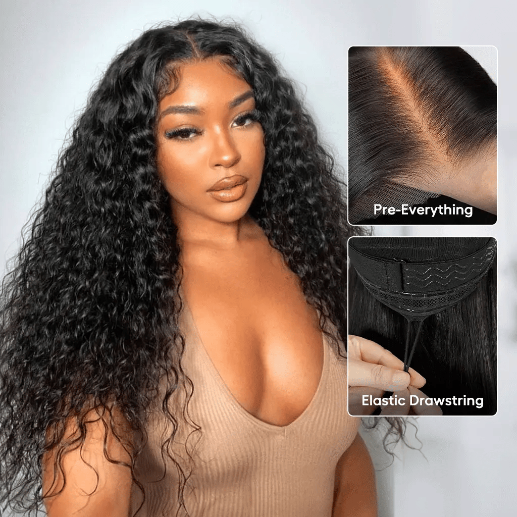 13x6 Full HD Invisible Lace Frontal Wigs Water Wave Human Hair Wigs with Natural Looking Hairline