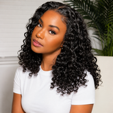 Brown With Honey Blonde Highlights Bouncy Water Wave Short Bob Glueless Wig 13x6 Lace Wear & Go Pre-Bleached Knots
