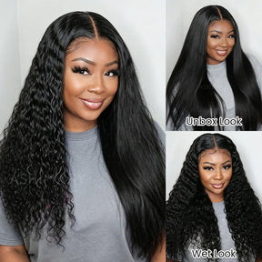 Wet and Wavy 2-in-1 Straight to Water Wave 13x6 Full HD Lace Frontal Glueless 100% Human Hair Wigs Pre Everything
