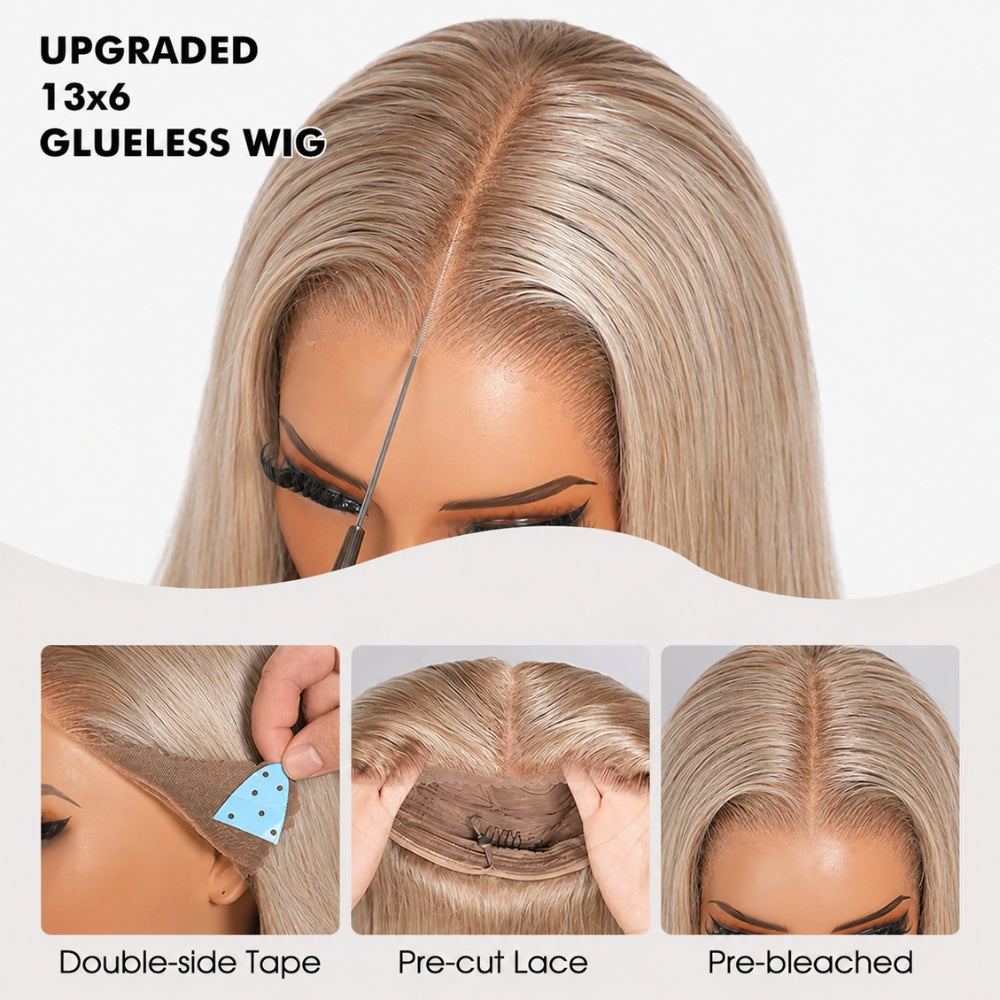 Barbie Blonde 13x6 HD Lace Front Body Wave P18 613 Highlight Color Wig With Invisi Drawstring