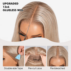 Barbie Blonde 13x6 HD Lace Front Body Wave P18 613 Highlight Color Wig With Invisi Drawstring