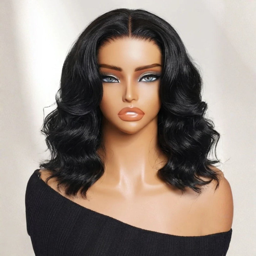 2 Wigs Set | 220% Density 5x5 HD Lace 3D Body Wave Bob Wig & Layered Blowout 99J Burgundy Sleek Bob Wig Flash Sale