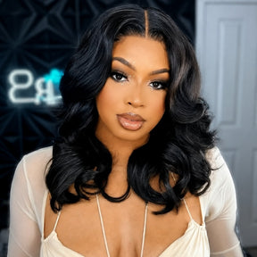 2 Wigs Set | 220% Density 5x5 HD Lace 3D Body Wave Bob Wig & Layered Blowout 99J Burgundy Sleek Bob Wig Flash Sale