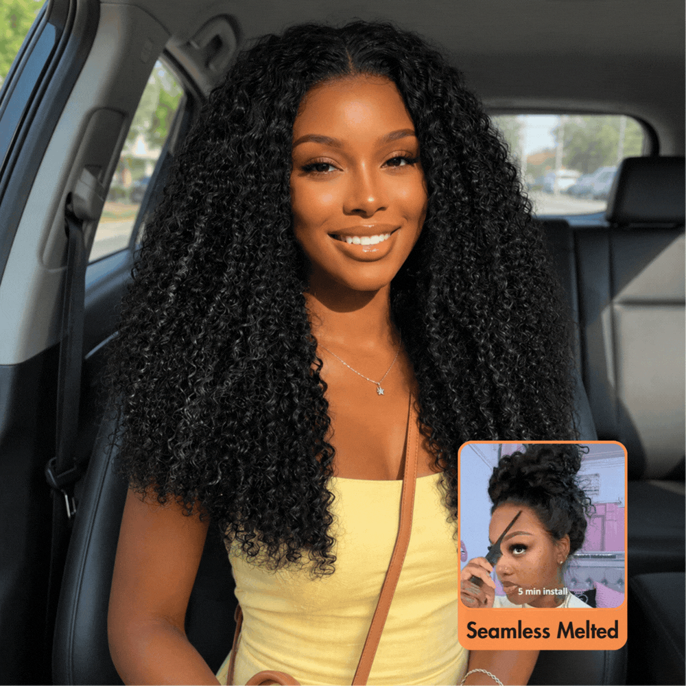 4c Edges kinky Curly Wig Human Hair Undetectable Invisible 360 HD Lace Frontal Wig