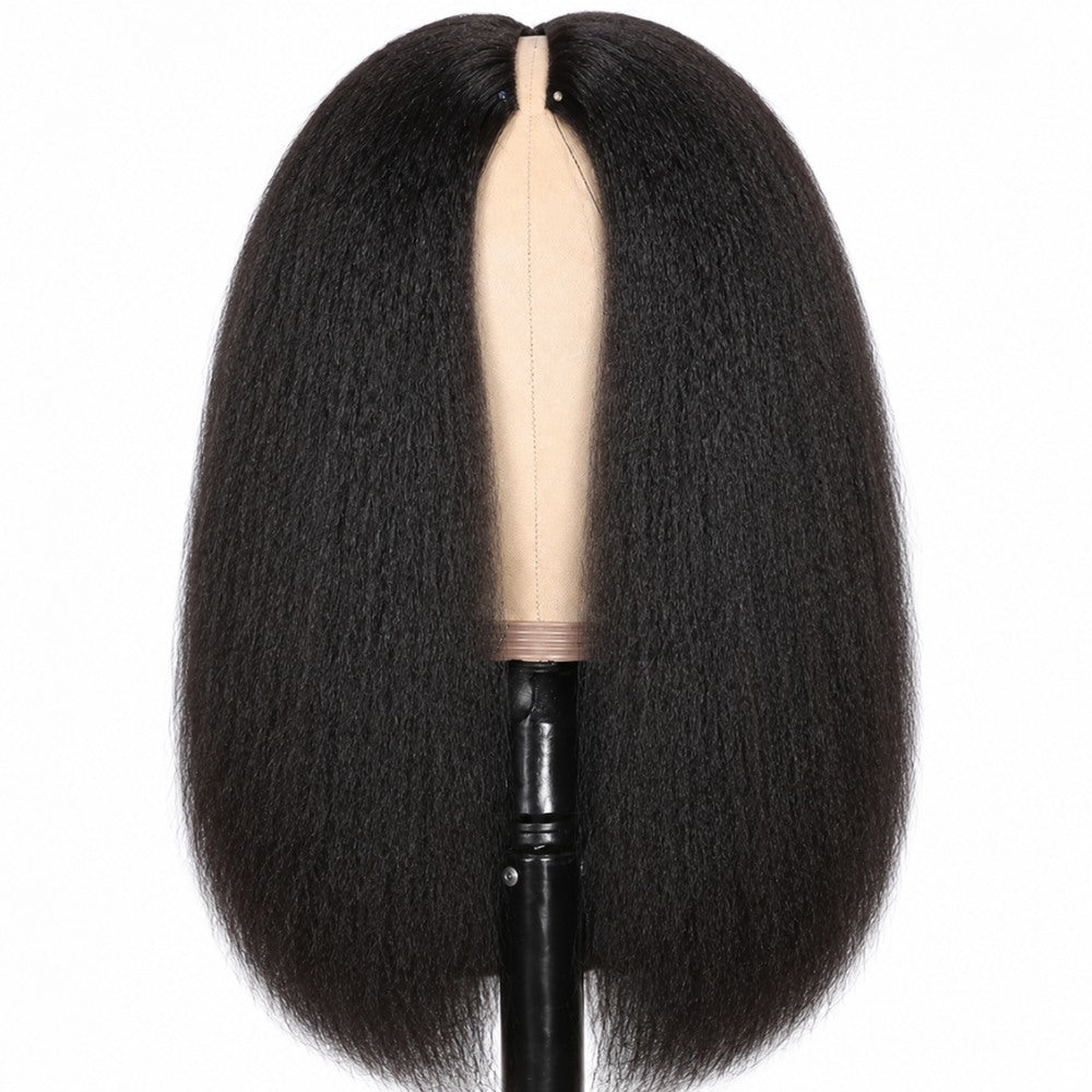 2 Wigs Set | 220% Density  5x5 Water Wave Bob Lace Wig and Kinky Straight Bob V Part Wig Flash Sale