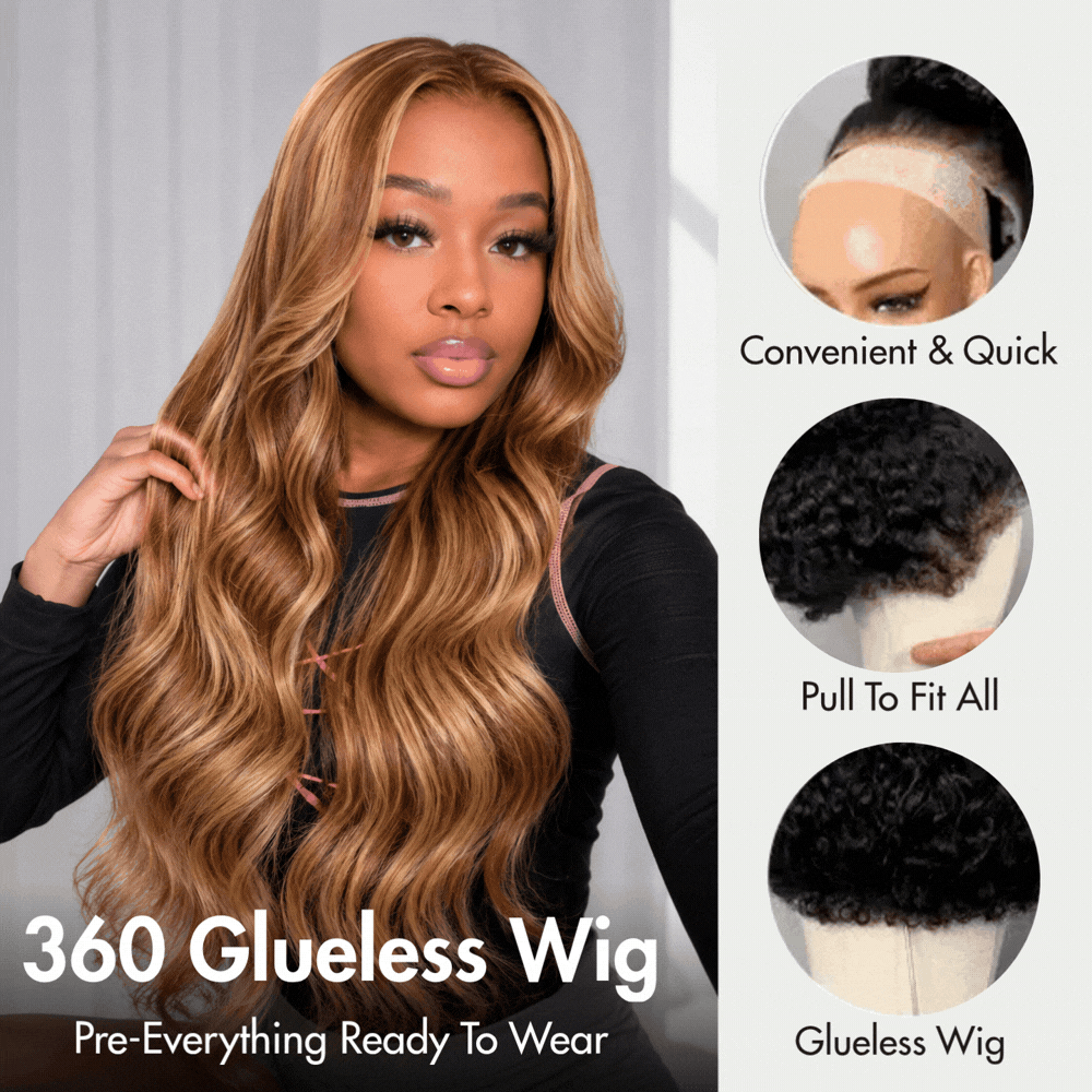 360 Lace Frontal Wig Body Wave Virgin Human Hair Wigs HD Pre-plucked Breathable Lace Wig