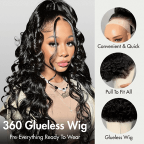 Loose Deep Wave 220%/250% Density 360 HD Invisible Lace Frontal Human Hair Wigs with Pre Plucked Hairline