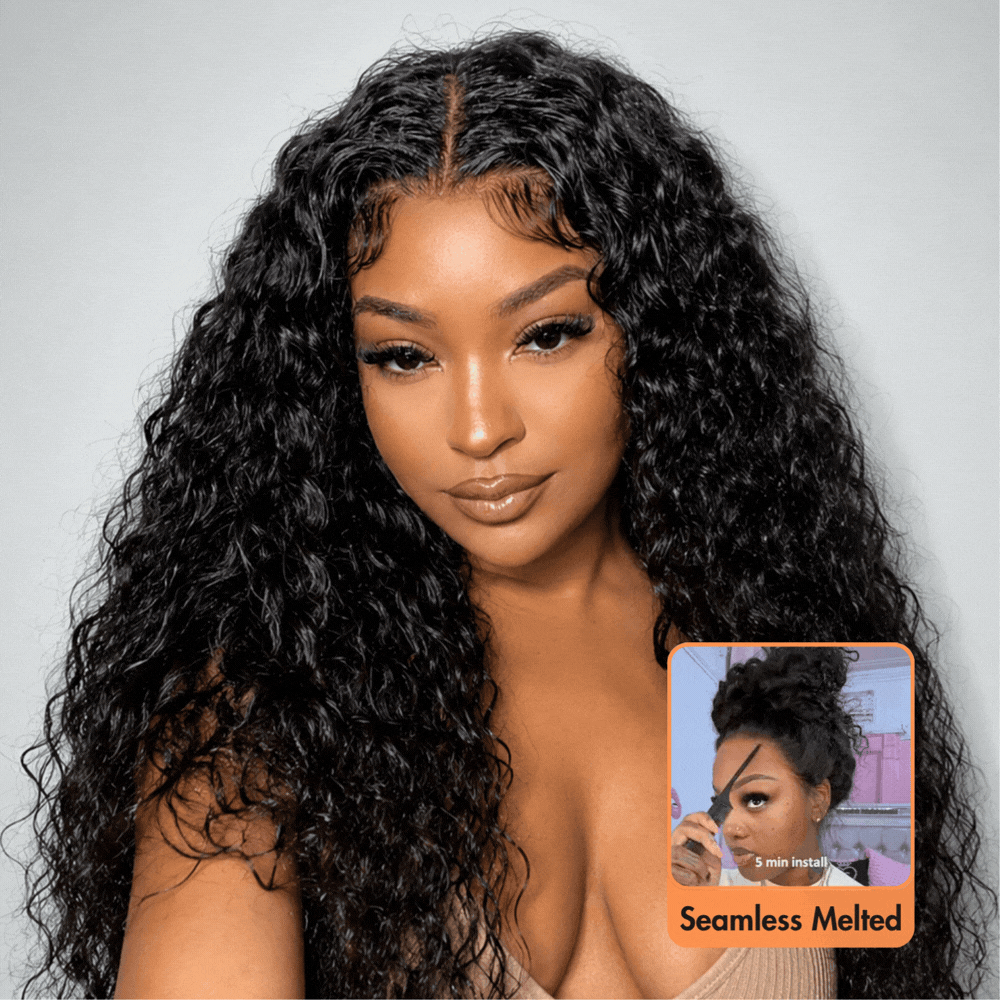 Water Wave 220% Density Invisi Strap Snug Fit 360 Transparent Lace Frontal Bleached Knots Pre Cut Lace Wig