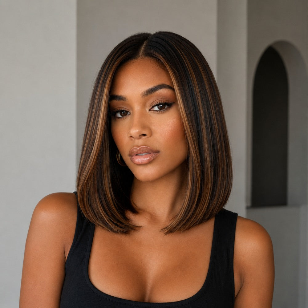 220% Density 8x5/13x4 Lace Front Premium Colored Short Bob Wig Pre Plucked Straight Hair