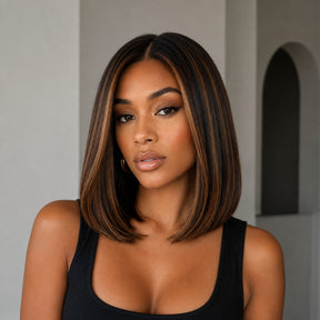 220% Density 8x5/13x4 Lace Front Premium Colored Short Bob Wig Pre Plucked Straight Hair
