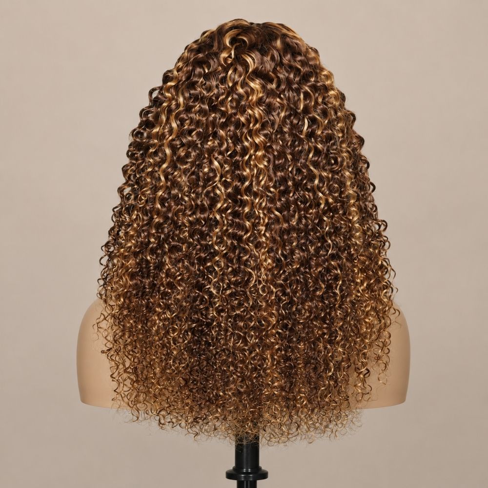 Water Wave 360 Lace 180% Density 4/27 Highlight Pre-bleached & Pre-plucked & Pre-Cut Lace Wig