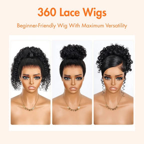 Water Wave 220% Density Invisi Strap Snug Fit 360 Transparent Lace Frontal Bleached Knots Pre Cut Lace Wig
