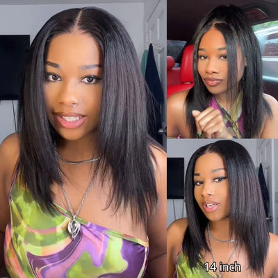Pizazz Hair Layered Cut Yaki Straight BoB Wig Wear Go Glueless Wig Beginner Friendly 220% Density