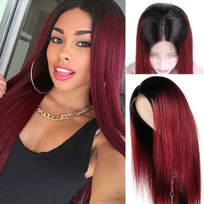 T1B/99J Ombre Color Human Hair Wigs Straight and Body Wave 13x4 HD Lace Front Wigs For Women