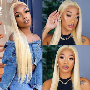 Straight Hair 613 Blonde Human Hair Wigs 5x5 HD Transparent Lace Closure Wigs