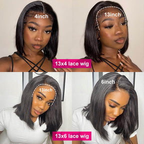 Straight Short Bob Wigs 13x4/13x6 HD Lace Frontal Wigs 100% Human Hair Bob Wigs