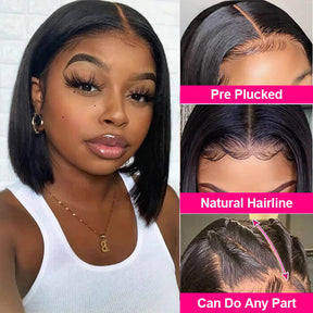 Short Bob Wigs Human Hair 5*5 Straight Lace Closure Bob Wigs For Women