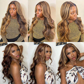 Straight Hair 4/27 Highlight Wear Go Glueless Wig 8X5  Lace Wig Preplucked with Natural Hairline
