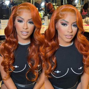 Ginger Color 13X6 HD Lace Front Wigs Body Wave Human Hair Wigs