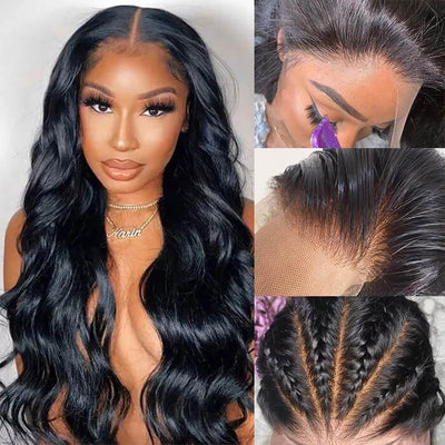 13x6 Full HD Invisible Lace Frontal Wigs Body Wave Human Hair Wigs Pre Plucked Natural Hairline