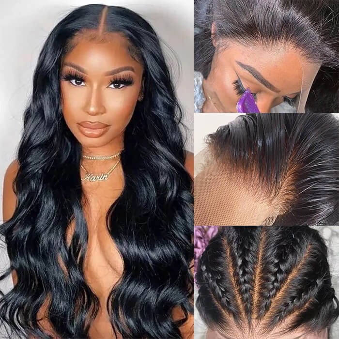 13x6 Full HD Invisible Lace Frontal Wigs Body Wave Human Hair Wigs Pre Plucked Natural Hairline-Pizazz Hair